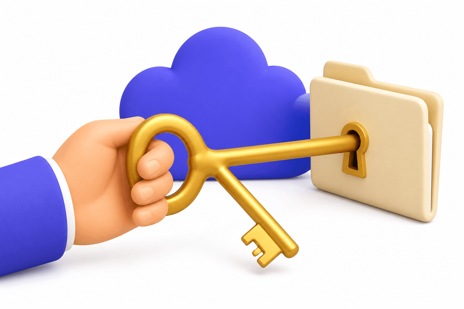 Keys remaining on the user side of an encrypted cloud