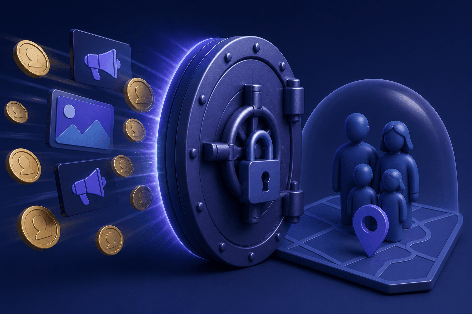 Privacy controls on a household map