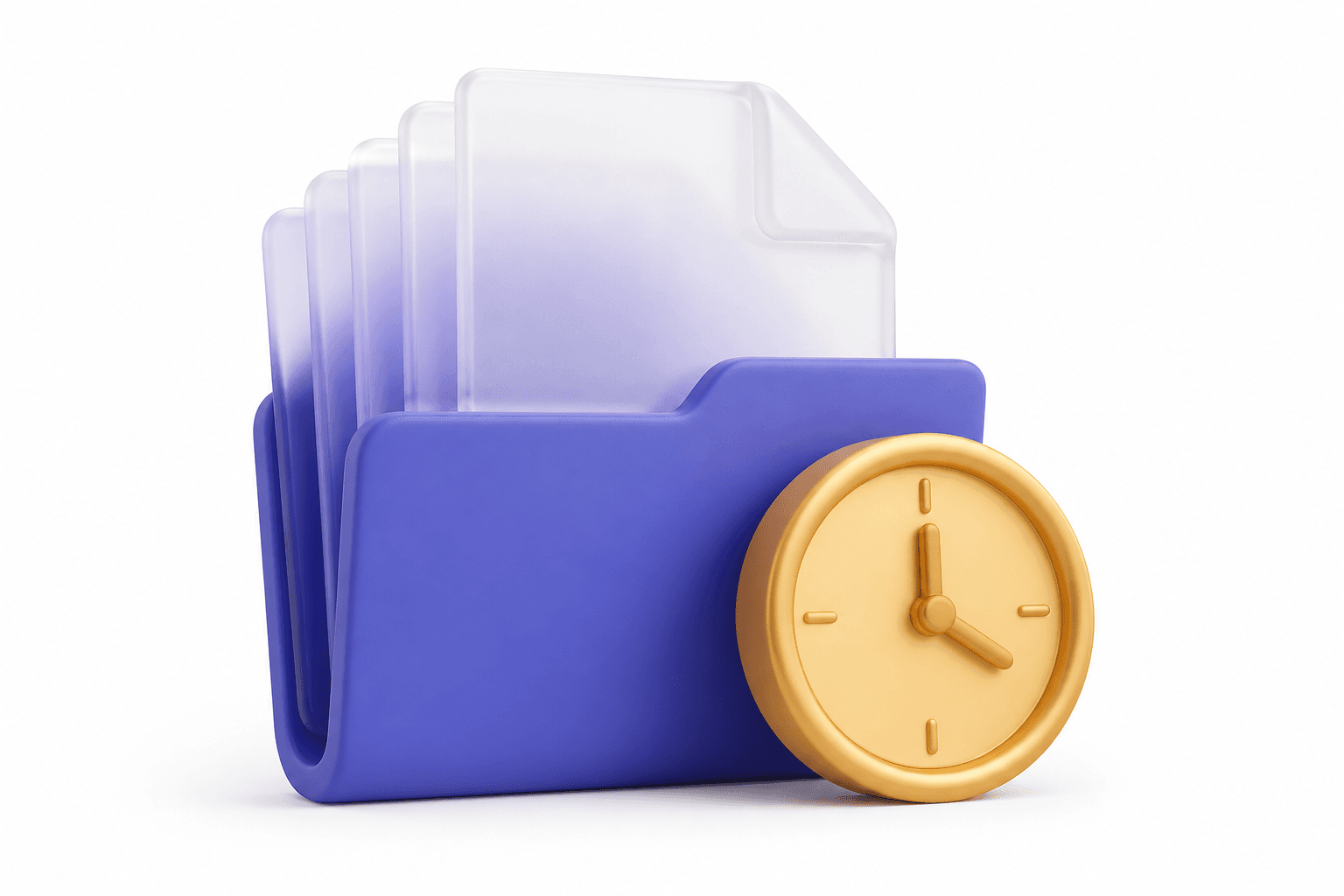 File versions stacked with a clock